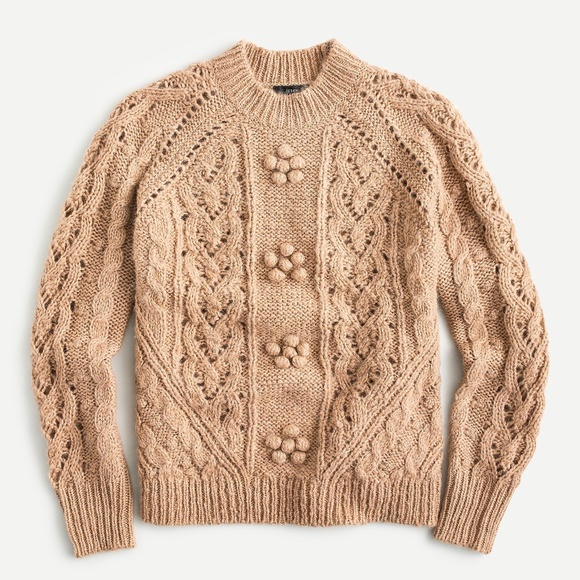 J. Crew Sweaters - 🆕 J Crew Cable-knit Pointelle Sweater Flowers L